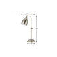 26" Nickel Metal Adjustable Table Lamp With Nickel Dome Shade