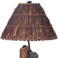 29" Gray Novelty Table Lamp With Brown Empire Shade