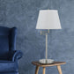 28" Nickel Metal Table Lamp With Off White Empire Shade