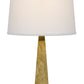 28" Brown Table Lamp With Off White Empire Shade