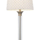 32" Nickel Metal Table Lamp With White Empire Shade
