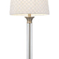 32" Nickel Metal Table Lamp With White Empire Shade