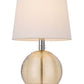 28" Nickel Metal Globe Table Lamp With White Empire Shade