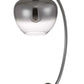27" Gunmetal Metal Table Lamp With Silver Metallic Globe Shade