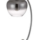 27" Gunmetal Metal Table Lamp With Silver Metallic Globe Shade