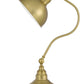 25" Antiqued Brass Metal Lantern Desk Lamp With Antiqued Brass Dome Shade