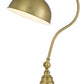 25" Antiqued Brass Metal Lantern Desk Lamp With Antiqued Brass Dome Shade
