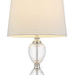 24" Clear Metal Table Lamp With White Empire Shade
