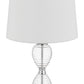 24" Clear Metal Table Lamp With White Empire Shade