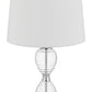 24" Clear Metal Table Lamp With White Empire Shade