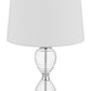 24" Clear Metal Table Lamp With White Empire Shade