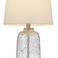 24" Nickel Metal Cylinder Table Lamp With White Empire Shade