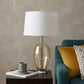 29" Nickel Metal Round Table Lamp With White Drum Shade