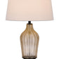 31" Bronze Glass Table Lamp With White Empire Shade