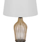 31" Bronze Glass Table Lamp With White Empire Shade