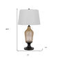 31" Bronze Glass Table Lamp With White Empire Shade