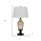 31" Bronze Glass Table Lamp With White Empire Shade