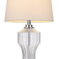 26" Clear Glass Table Lamp With White Empire Shade