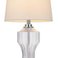 26" Clear Glass Table Lamp With White Empire Shade
