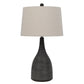 29" Black Ceramic Round Table Lamp With Beige Empire Shade