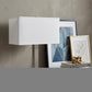 21" Nickel Metal Two Light Desk USB Table Lamp With White Shade
