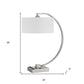 26" Nickel Metal Lantern Desk USB Table Lamp With White Shade
