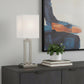 24" Nickel Metal Desk Usb Table Lamp With White Drum Shade