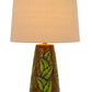 29" Brown Ceramic Cylinder Table Lamp With Tan Empire Shade