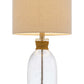 26" Brown Mason Jar Table Lamp With Brown Drum Shade