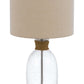 26" Brown Mason Jar Table Lamp With Brown Drum Shade