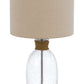 26" Brown Mason Jar Table Lamp With Brown Drum Shade