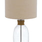 26" Brown Mason Jar Table Lamp With Brown Drum Shade