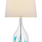 27" Clear Glass Table Lamp With White Empire Shade