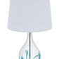 27" Clear Glass Table Lamp With White Empire Shade