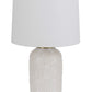24" Ivory Metal Table Lamp With White Drum Shade