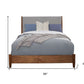 Brown and Gray Solid Wood And Linen Queen Bed Frame