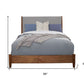 Brown and Gray Solid Wood And Linen Queen Bed Frame
