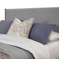 Brown and Gray Solid Wood And Linen California King Bed Frame