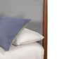 Brown and Gray Solid Wood And Linen California King Bed Frame