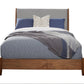 Brown and Gray Solid Wood And Linen King Bed Frame