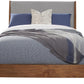 Brown and Gray Solid Wood And Linen King Bed Frame
