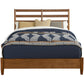 Brown Slat Back Solid Wood Queen Bed Frame