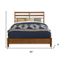 Brown Slat Back Solid Wood Queen Bed Frame