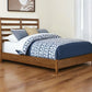 Brown Slat Back Solid Wood California King Bed Frame