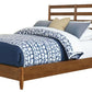 Brown Slat Back Solid Wood California King Bed Frame