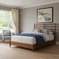 Brown Slat Back Solid Wood King Bed Frame