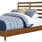 Brown Slat Back Solid Wood King Bed Frame
