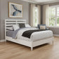White Slat Back Solid Wood Queen Bed Frame