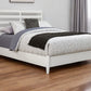 White Slat Back Solid Wood Queen Bed Frame