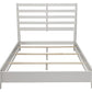 White Slat Back Solid Wood Queen Bed Frame